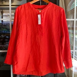 J Crew women's tomato red AM644 tunic top sz M